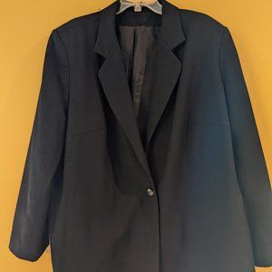Black Wool Blazer with Pockets